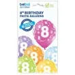 balony 8 urodziny pastel mix belbal 12 6 szt