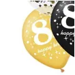 balony 80 urodziny czarno zlote partypal 12 6 szt