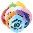 balony 9 happy 10th birthday unique pastel mix 10 szt