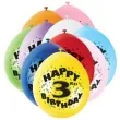 balony 9 happy 3rd birthday unique pastel mix 10 szt