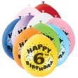 balony 9 happy 6th birthday unique pastel mix 10 szt