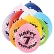 balony 9 happy 7th birthday unique pastel mix 10 szt