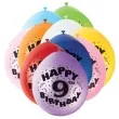 balony 9 happy 9th birthday unique pastel mix 10 szt