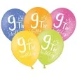 balony 9 my 9th birthday mix 12 strong 6 szt