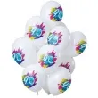 balony 90 urodziny color splash bialy folat 12 12 szt