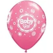 balony baby girl rozowe qualatex 11 6 szt