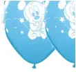 balony baby mickey gwiazdki niebieski metalik qualatex 12 6 szt