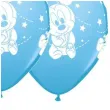balony baby mickey gwiazdki niebieski metalik qualatex 12 6 szt