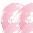 balony baby minnie serduszka rozowy metalik qualatex 12 6 szt