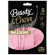 balony beauty and charm makaronowe rozowy blady godan 18 5 szt
