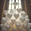 balony biale serca dekoracja na pierwsza komunie swieta wesele slub chrzest 50 szt