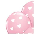 balony biale serca rozowy qualatex 11 6 szt