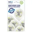 balony birthday girl metalik perlowy belbal 12 6 szt