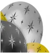 balony blyszczace gwiazdy czarno zloty 12 5 szt