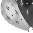 balony blyszczace gwiazdy czarno zloty 12 5 szt
