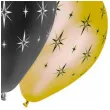 balony blyszczace gwiazdy czarno zloty 12 5 szt