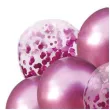 balony chrom mix z konfetti rozowe partypal zestaw