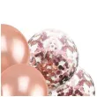 balony chrom mix z konfetti rozowe zloto partypal zestaw