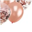 balony chrom mix z konfetti rozowe zloto partypal zestaw