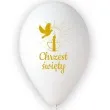 balony chrzest swiety golab i swieca bialy gemar 13 5 szt