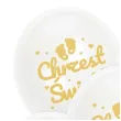 balony chrzest swiety stopki bialy zloty dekolo 12 5 szt