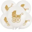 balony chrzest swiety wozek biale dekoracjepolska 5 szt
