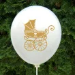 balony chrzest swiety wozek biale dekoracjepolska 5 szt