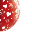 balony crystal serduszka i spirale czerwone qualatex 18 25 szt