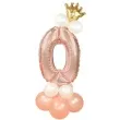 balony cyfra 0 rozowe zloto partypal zestaw