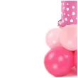 balony cyfra 1 rozowy partypal zestaw