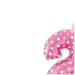 balony cyfra 2 rozowy partypal zestaw