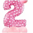 balony cyfra 2 rozowy partypal zestaw