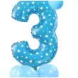 balony cyfra 3 niebieski partypal zestaw