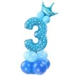 balony cyfra 3 niebieski partypal zestaw