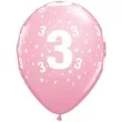 balony cyfra 3 rozowe qualatex 12 6 szt