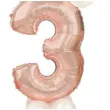 balony cyfra 3 rozowe zloto partypal zestaw
