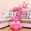 balony cyfra 3 rozowy partypal zestaw