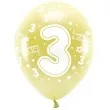 balony cyfra 3 zolty jasny partydeco 13 6 szt