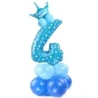 balony cyfra 4 niebieski partypal zestaw