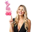 balony cyfra 4 rozowy partypal zestaw