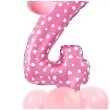 balony cyfra 4 rozowy partypal zestaw
