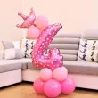 balony cyfra 4 rozowy partypal zestaw