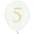 balony cyfra 5 biale 12 strong 50 szt