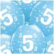 balony cyfra 5 blekitne qualatex 12 6 szt