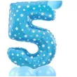 balony cyfra 5 niebieski partypal zestaw
