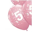 balony cyfra 5 rozowe qualatex 12 6 szt