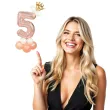 balony cyfra 5 rozowe zloto partypal zestaw