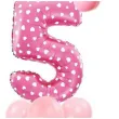 balony cyfra 5 rozowy partypal zestaw