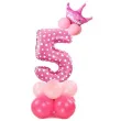 balony cyfra 5 rozowy partypal zestaw