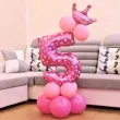 balony cyfra 5 rozowy partypal zestaw